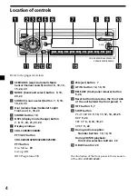 Предварительный просмотр 4 страницы Sony CDX-4240R Operating Instructions Manual