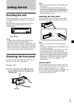 Предварительный просмотр 5 страницы Sony CDX-4240R Operating Instructions Manual