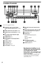 Предварительный просмотр 4 страницы Sony CDX-4270R Operating Instructions Manual