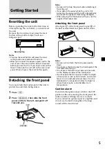 Предварительный просмотр 5 страницы Sony CDX-4270R Operating Instructions Manual