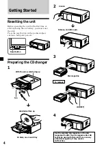 Предварительный просмотр 4 страницы Sony CDX-434RF - Compact Disc Changer System Operating Instructions Manual