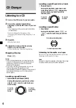 Предварительный просмотр 6 страницы Sony CDX-434RF - Compact Disc Changer System Operating Instructions Manual