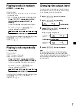 Предварительный просмотр 7 страницы Sony CDX-434RF - Compact Disc Changer System Operating Instructions Manual