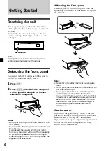 Предварительный просмотр 6 страницы Sony CDX-4800X Operating Instructions Manual