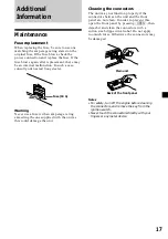 Предварительный просмотр 17 страницы Sony CDX-4800X Operating Instructions Manual