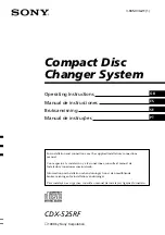 Sony CDX-525RF - Compact Disc Changer System Operating Instructions Manual preview