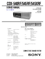 Sony CDX-540RF - Compact Disc Changer System Service Manual предпросмотр