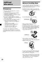 Предварительный просмотр 10 страницы Sony CDX-555RF Operating Instructions (English/Espanol) Operating Instructions Manual