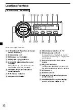 Предварительный просмотр 12 страницы Sony CDX-555RF Operating Instructions (English/Espanol) Operating Instructions Manual