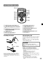 Предварительный просмотр 13 страницы Sony CDX-555RF Operating Instructions (English/Espanol) Operating Instructions Manual