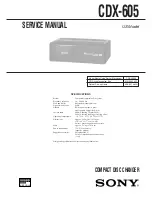 Предварительный просмотр 1 страницы Sony CDX-605 - Compact Disc Changer Service Manual