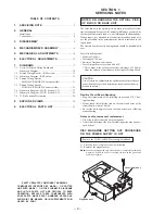 Предварительный просмотр 2 страницы Sony CDX-605 - Compact Disc Changer Service Manual