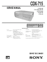 Sony CDX-715 - Compact Disc Changer System Service Manual предпросмотр