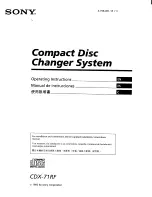 Sony CDX-71RF - Compact Disc Changer System Operating Instructions Manual предпросмотр