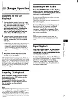 Предварительный просмотр 9 страницы Sony CDX-71RF - Compact Disc Changer System Operating Instructions Manual