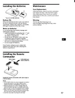 Предварительный просмотр 19 страницы Sony CDX-71RF - Compact Disc Changer System Operating Instructions Manual