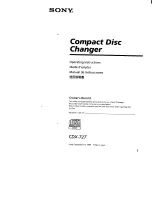 Sony CDX-727 - Compact Disc Changer System Operating Instructions Manual предпросмотр