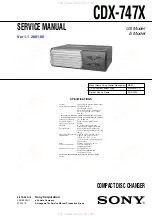 Sony CDX-747X - Compact Disc Changer System Service Manual предпросмотр