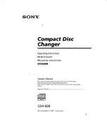 Sony CDX-828 - Compact Disc Changer System Operating Instructions Manual preview