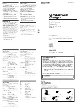 Sony CDX-838 - Compact Disc Changer System Operating Instructions предпросмотр