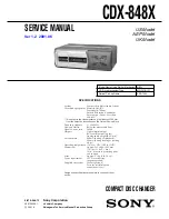 Предварительный просмотр 1 страницы Sony CDX-848X - Compact Disc Changer System Service Manual