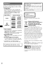 Предварительный просмотр 2 страницы Sony CDX-A250EE Operating Instructions Manual