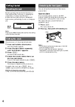 Предварительный просмотр 4 страницы Sony CDX-A250EE Operating Instructions Manual