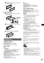 Предварительный просмотр 13 страницы Sony CDX-A250EE Operating Instructions Manual