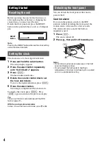 Предварительный просмотр 4 страницы Sony CDX-A251C - Fm/am Compact Disc Player Operating Instructions Manual