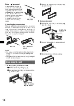 Предварительный просмотр 16 страницы Sony CDX-A251C - Fm/am Compact Disc Player Operating Instructions Manual