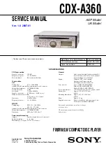 Предварительный просмотр 1 страницы Sony CDX-A360 Service Manual