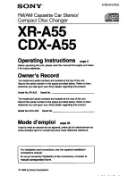 Предварительный просмотр 1 страницы Sony CDX-A55 - Autosound Cd Changer Operating Instructions Manual