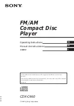 Sony CDX-C460 - Fm/am Compact Disc Player Operating Instructions Manual preview