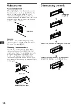 Предварительный просмотр 16 страницы Sony CDX-C460 - Fm/am Compact Disc Player Operating Instructions Manual