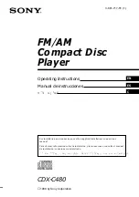 Предварительный просмотр 1 страницы Sony CDX-C480 - Fm/am Compact Disc Player Operating Instructions Manual