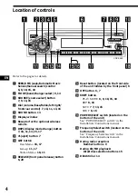 Предварительный просмотр 4 страницы Sony CDX-C480 - Fm/am Compact Disc Player Operating Instructions Manual