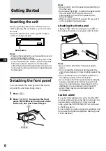 Предварительный просмотр 6 страницы Sony CDX-C480 - Fm/am Compact Disc Player Operating Instructions Manual