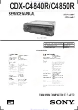 Предварительный просмотр 1 страницы Sony CDX-C4840R Service Manual