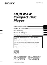 Sony CDX-C4900R Operating Instructions Manual предпросмотр