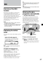 Предварительный просмотр 17 страницы Sony CDX-C4900R Operating Instructions Manual