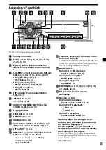 Предварительный просмотр 5 страницы Sony CDX-C5000FP Operating Instructions Manual