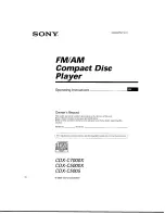 Предварительный просмотр 1 страницы Sony CDX-C5000X - Fm/am Compact Disc Player Operating Instructions Manual