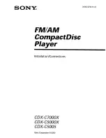 Предварительный просмотр 1 страницы Sony CDX-C5005 - Fm/am Compact Disc Player Installation/Connections Manual