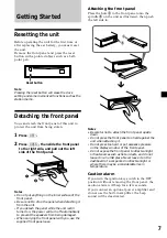 Предварительный просмотр 7 страницы Sony CDX-C5050X - Fm/am Compact Disc Player Operating Instructions Manual