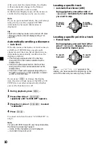 Предварительный просмотр 10 страницы Sony CDX-C5050X - Fm/am Compact Disc Player Operating Instructions Manual