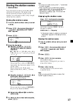 Предварительный просмотр 17 страницы Sony CDX-C5050X - Fm/am Compact Disc Player Operating Instructions Manual