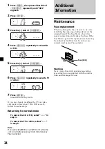 Предварительный просмотр 24 страницы Sony CDX-C5050X - Fm/am Compact Disc Player Operating Instructions Manual