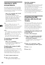 Preview for 10 page of Sony CDX-C560RDS Operating Instructions Manual