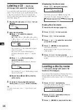 Preview for 16 page of Sony CDX-C560RDS Operating Instructions Manual