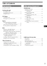 Preview for 3 page of Sony CDX-C570R Operating Instructions Manual